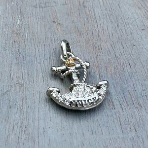 Juicy Couture Silver Rhinestone Anchor Charm